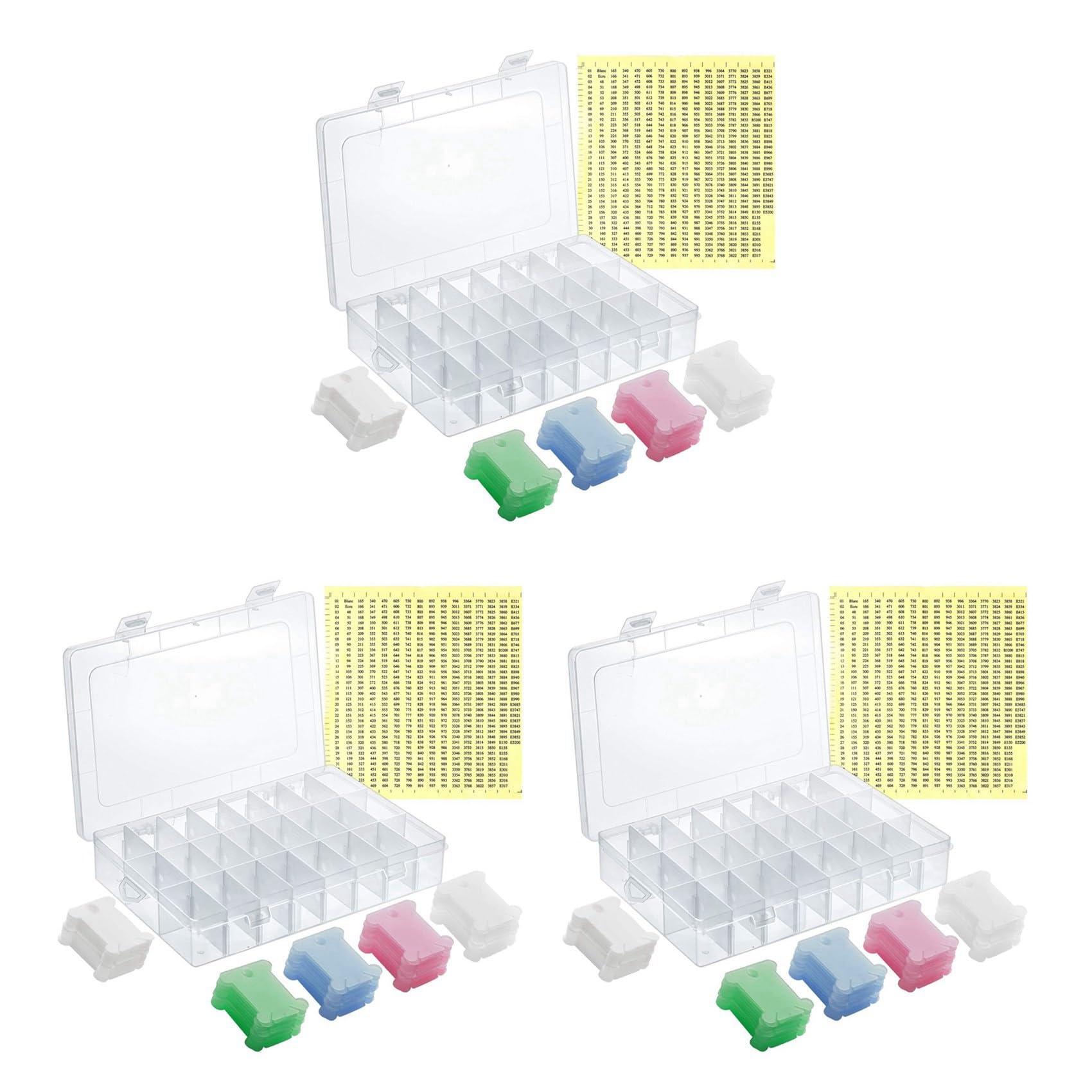 Vjsujehgy 456Pcs Accessories Including Embroidery Thread Bobbins Organizer Box and Floss Number Sticker