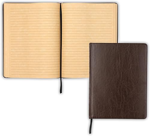 Vista 10 de Samsill Cuaderno vintage de tapa dura, 200 páginas rayadas, marrón, 5.25 x 8.25 pulgadas Marrón oscuro