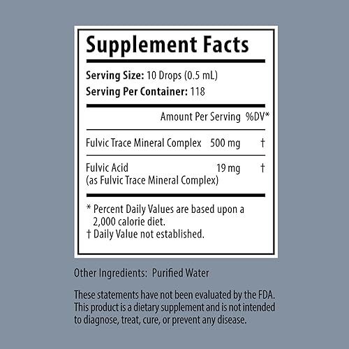 Miniatura 2 de Gotas de electrolitos orgánicos con ácido fúlvico, minerales líquidos alcalinos de 2 onzas para agua, apoya la salud intestinal, la energía, la