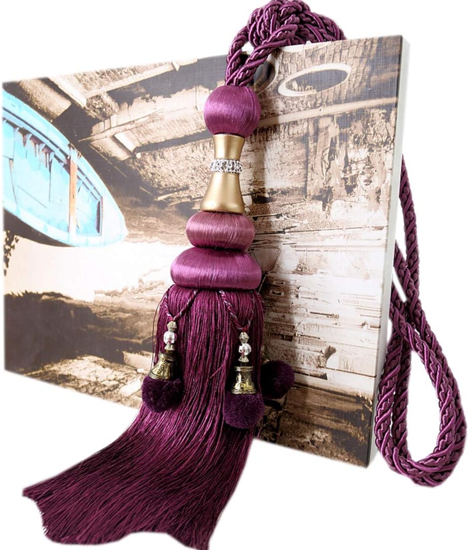 1 Pair European Style Beautiful Curtain Buckle Decorative Tassels Curtain Tiebacks Holdbacks Curtain Rope Tiebacks (Sky Blue)