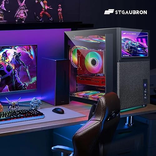 Miniatura 7 de STGAubron PC de escritorio para juegos, Intel Core i7-6700 hasta 4.0G, 32G DDR4, 2T SSD, Radeon RX 580 16G GDDR5, 600M WiFi, BT 5.0, ventilador RGB