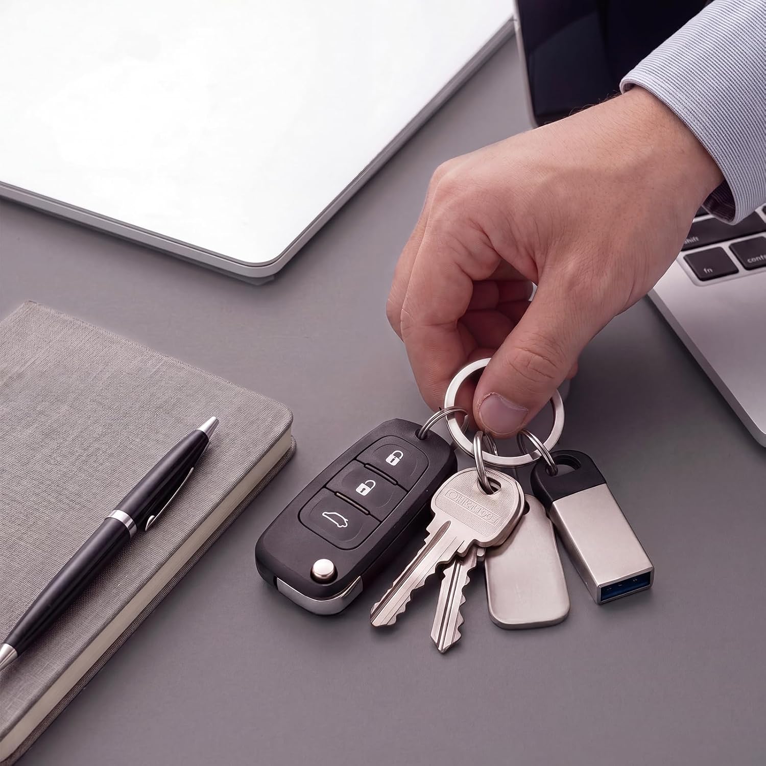 Outus Titanium Key Rings Split Rings 5 Pack, Split Keyrings for Home Car Keys Attachment (1.18 Inch/ 30 mm)