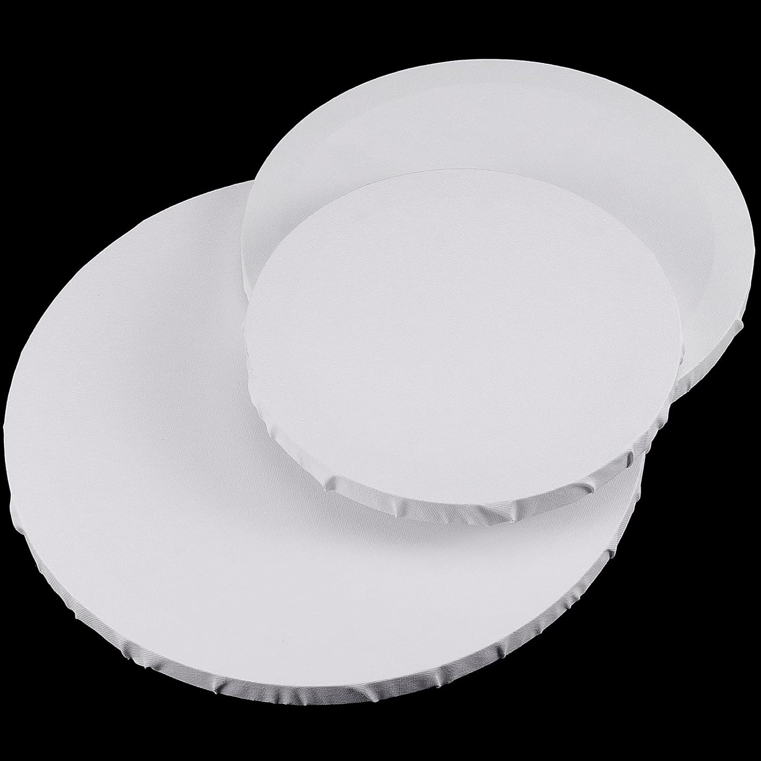 9 Pack 8, 10, 12 Inch Round Stretched Canvas, White Blank Stretched Painting Canvas, Artist Stretched Canvas Painting for Oil Paints Acrylic Pouring