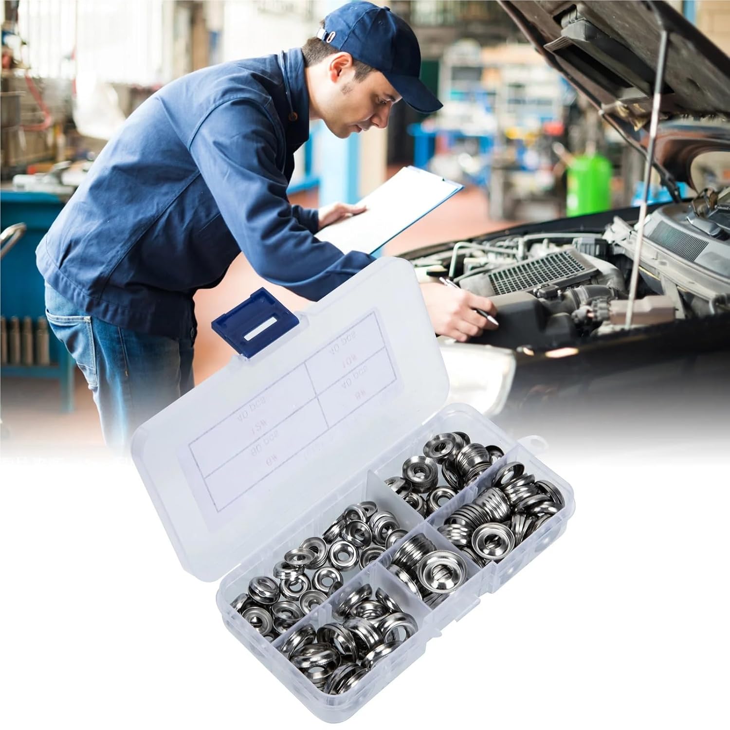 Countersunk Washer 180Pcs Countersunk Washer Set Hollow Fisheye Gaskets for Construction Petrochemical Equipment Repair