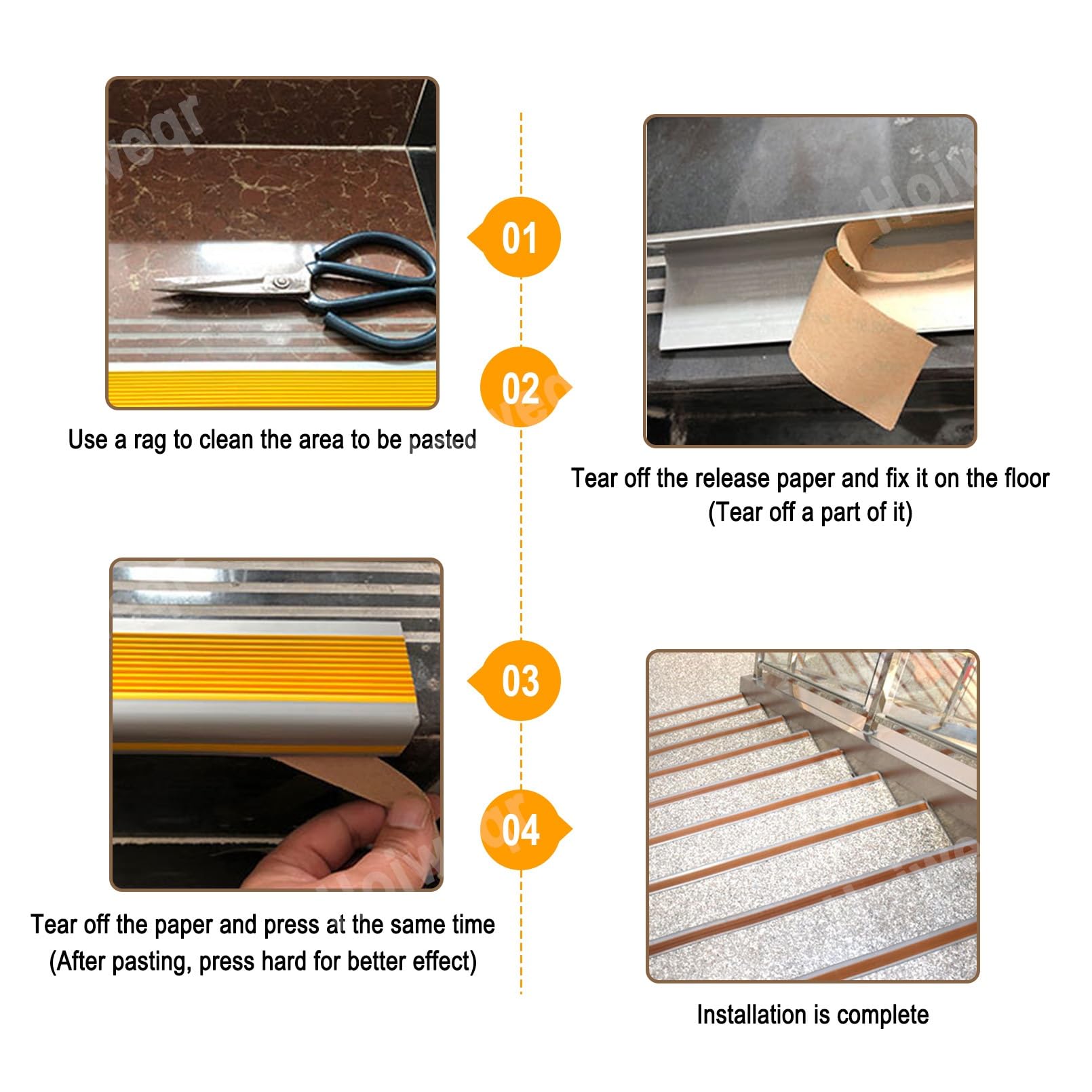 Perfil de PVC Autoadhesivo de Borde Para Escaleras, Borde de Escalera de Vinilo Antideslizante, Utilizado Para Escaleras Interiores Y Exteriores, Tiras Antideslizantes Para Peldaños(Grayish red,3m/118
