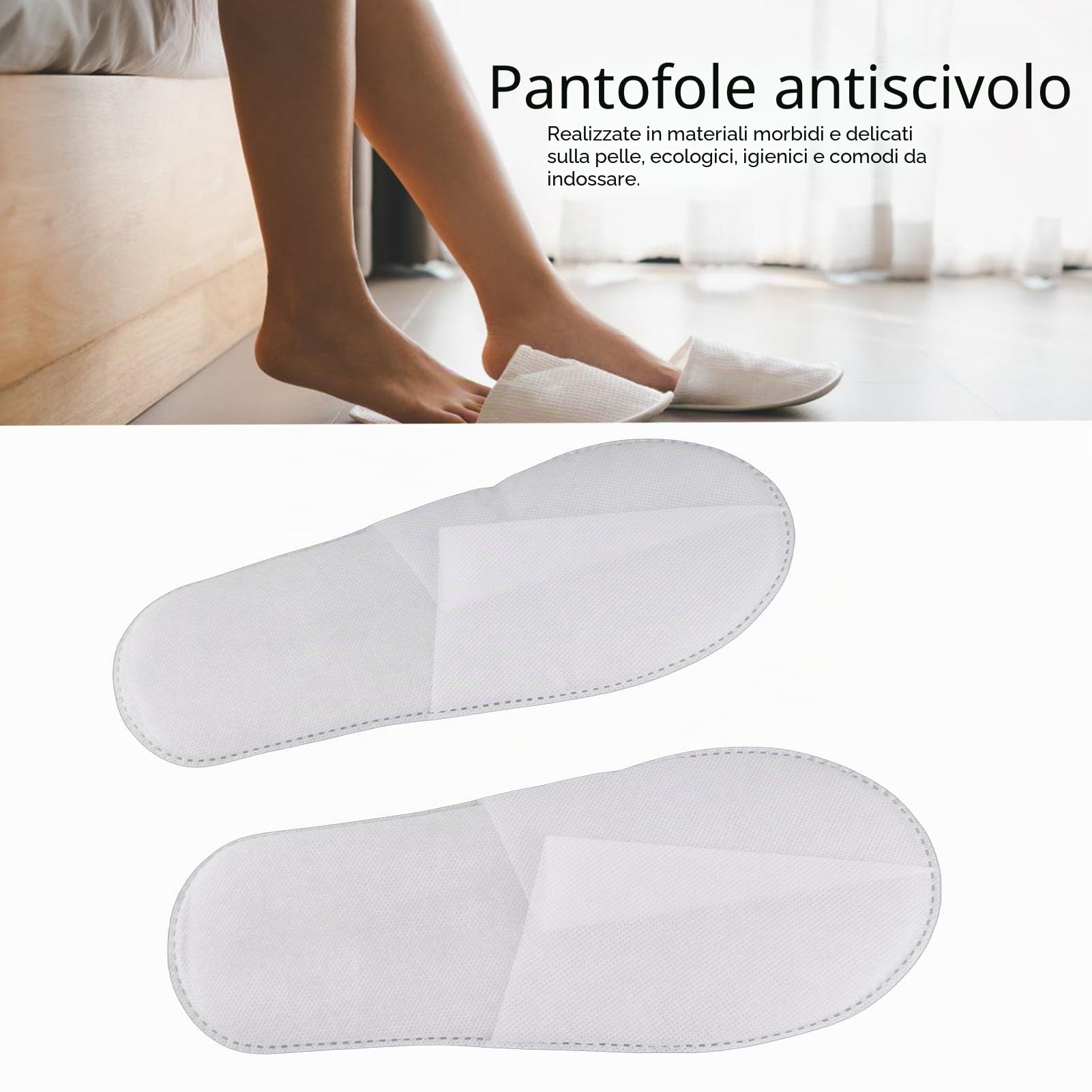 Pantofole monouso antiscivolo portatili unisex 50Pair per la casa Spa Hotel Party Guest Facile da trasportare per gli hotel di casa Pantofole unisex