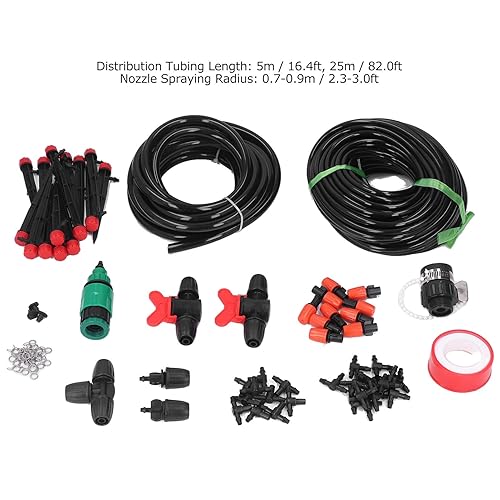 Miniatura 4 de Kit de riego por goteo micro  Sistema de nebulización de jardín de ahorro de agua para céspedinvernaderopatio  Tubo de 80.472 in y 4  0.276 in con