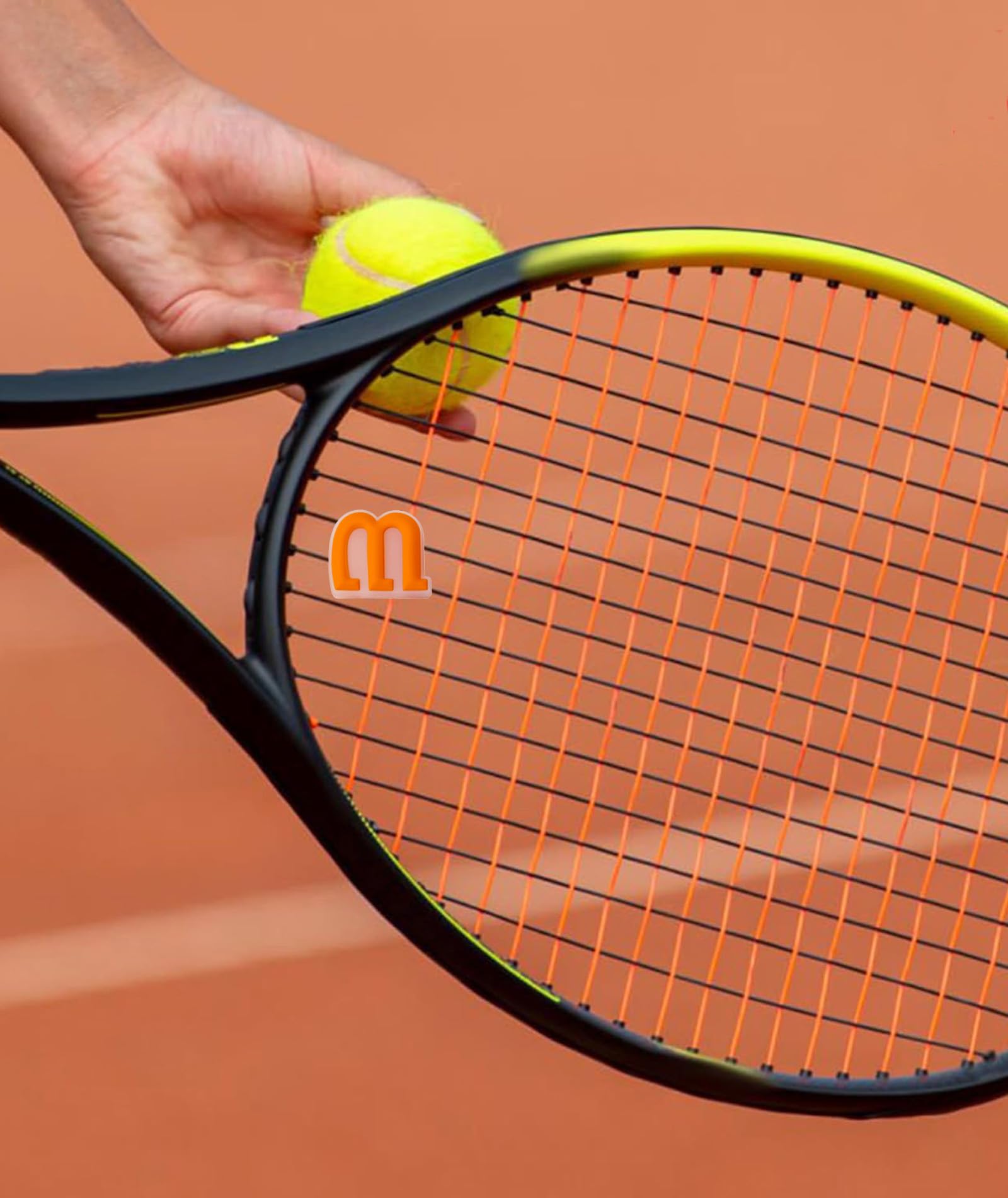 7 Pcs Tennis Dampener, Tennis Racket Dampener, Dampener for Tennis Racket, m-Shaped Design, Reduce Arm Fatigue, Compatible with Most Tennis Rackets 2