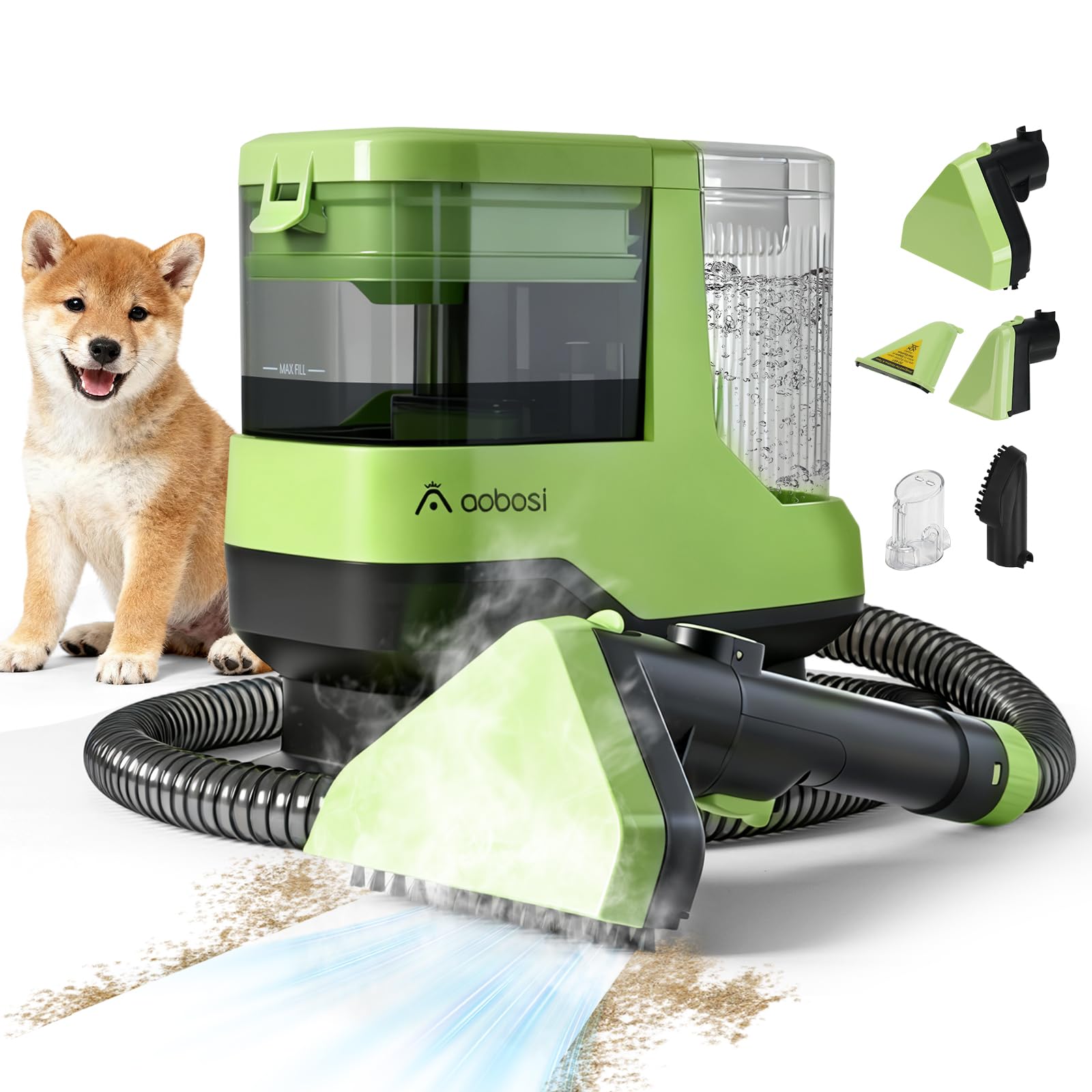 AAOBOSI C688 portable carpet cleaner machine in green