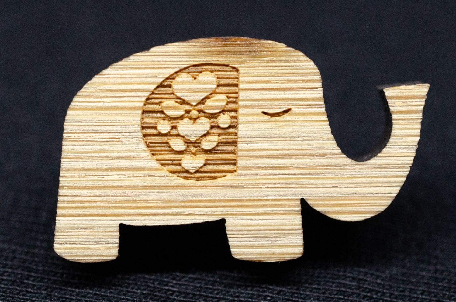 Miniblings Elephant Brooch Pin Badge Button Big Five Safari Africa Wood Flower