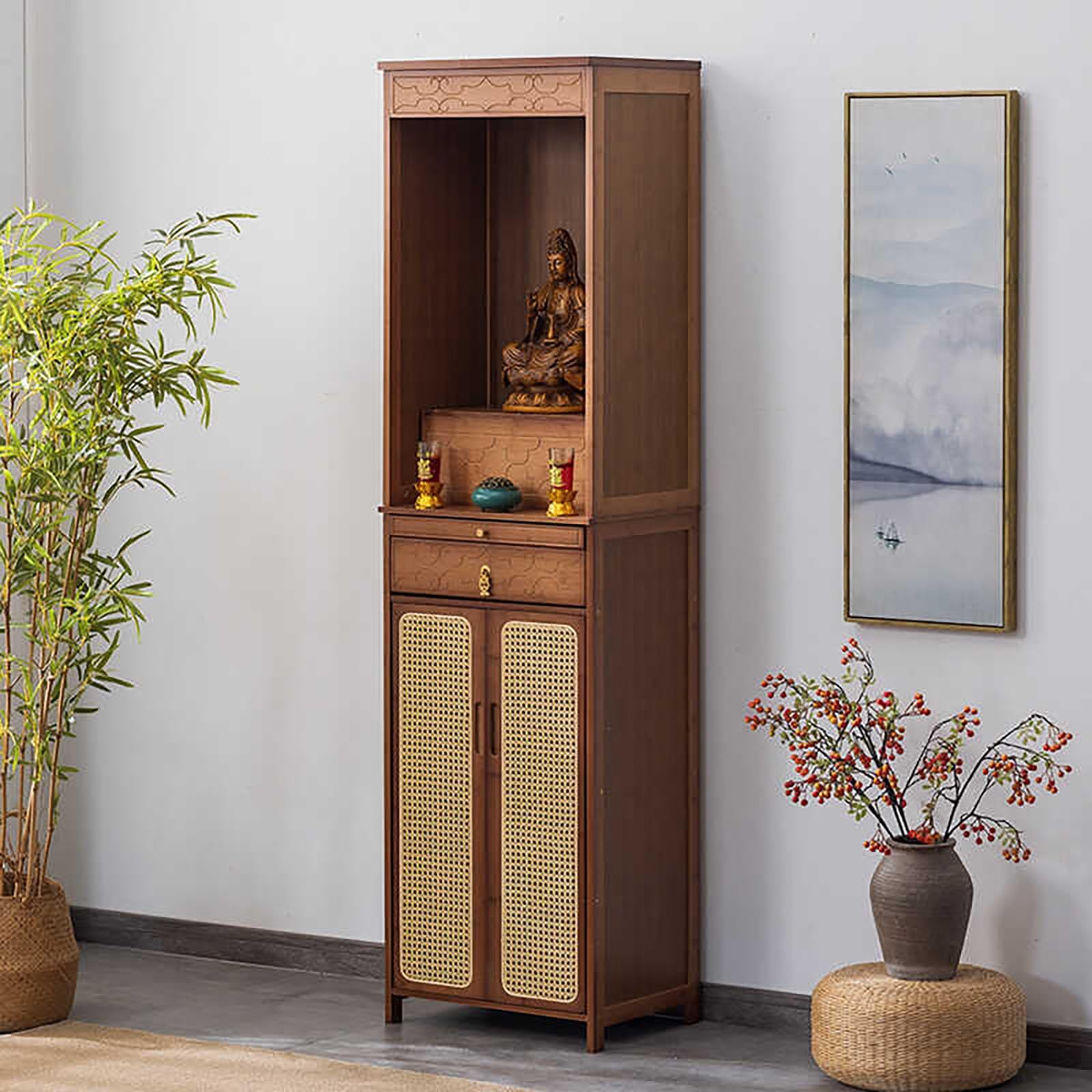 Meuble d'autel de style chinois pour créer un coin méditation zen chez soi