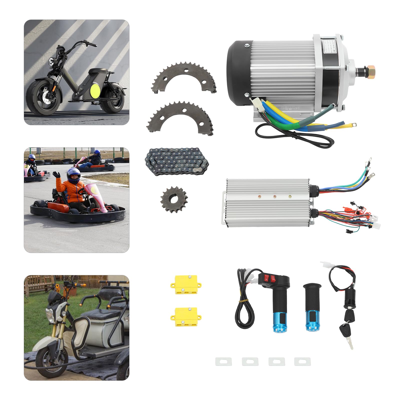 DC Motor Kit 60V 1500W 595RPM 27.5Nm für Go Kart Roller E-Bike