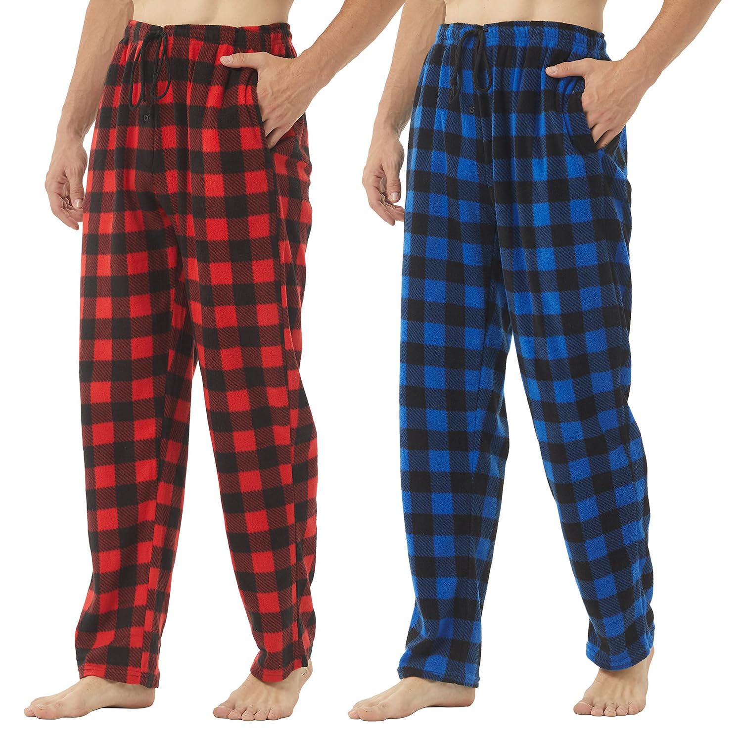 LNFINTDO 1-2 pack pyjamabroeken voor dames, lang, geruit