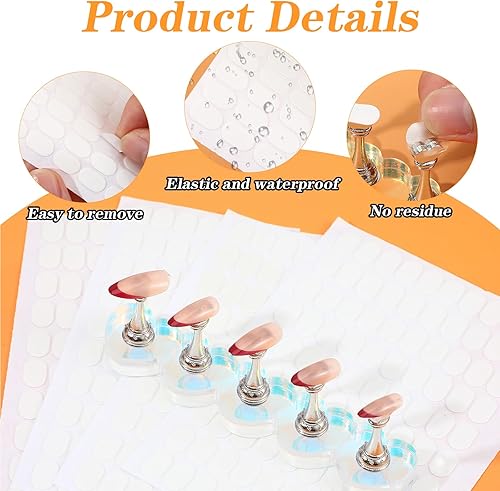 Miniatura 3 de 1200 calcomanías adhesivas de doble cara para uñas, soporte de uñas transparentes, pestañas adhesivas sin rastro, calcomanías para decoración de
