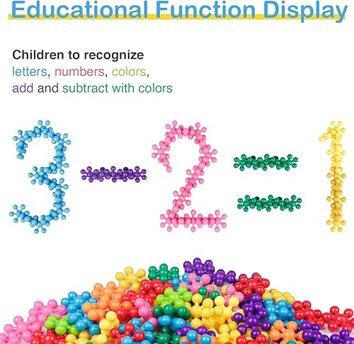 Miniatura 6 de NEOACT 600 piezas de bloques de construcción de juguetes conectables, conjuntos de juguetes educativos de plástico sólido entrelazados para niños