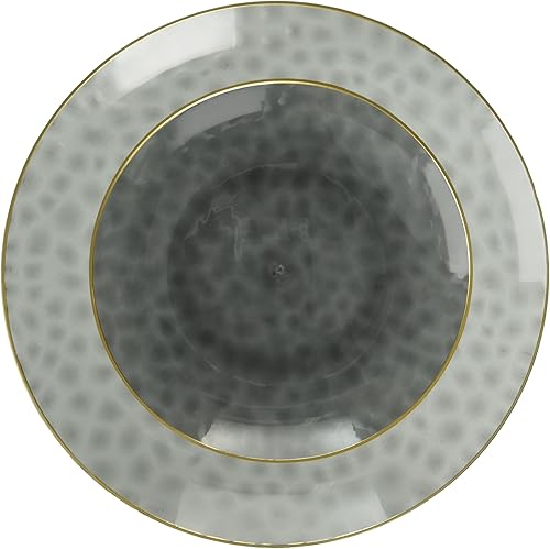 Blue Sky Platos orgánicos martillados de oro transparente negro martillado, paquete combinado de 7 y 10 pulgadas, 32 unidades, vajilla desechable,