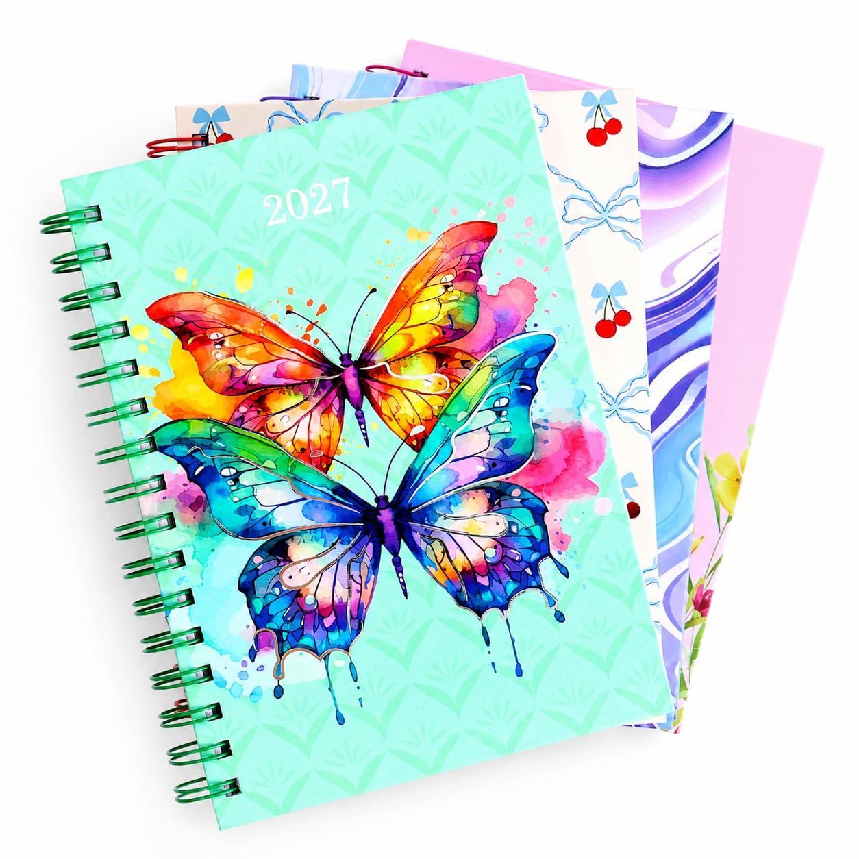 2027 Diary A5 Page a Day Hardback Spiral Bound Daily Planner (Butterflies)