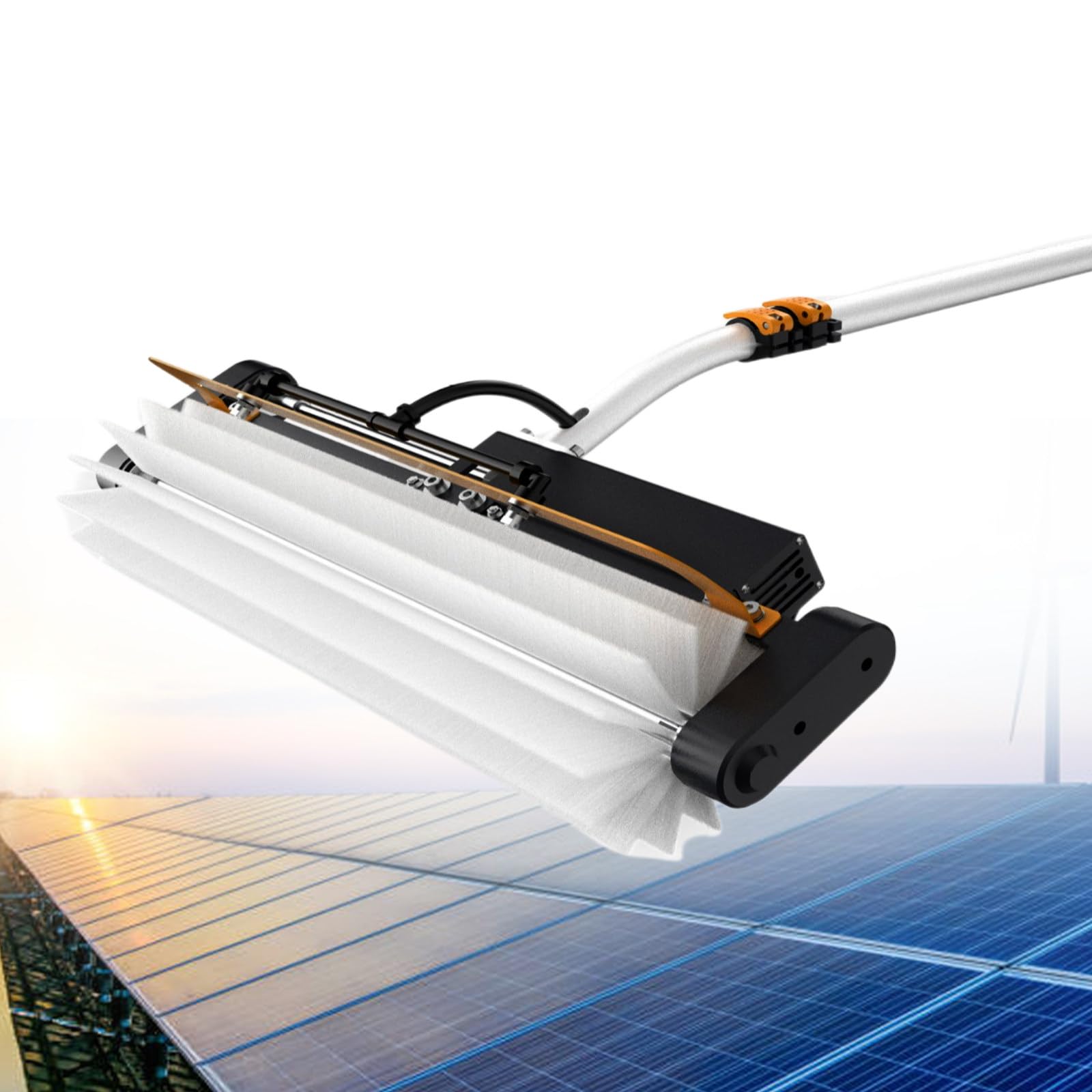 HYLYGFH Electric Window Cleaning Pole with Telescopic Brush for Photovoltaic and Solar Panels, Extendable to 7.5m for Effortless High-Reach Cleaning