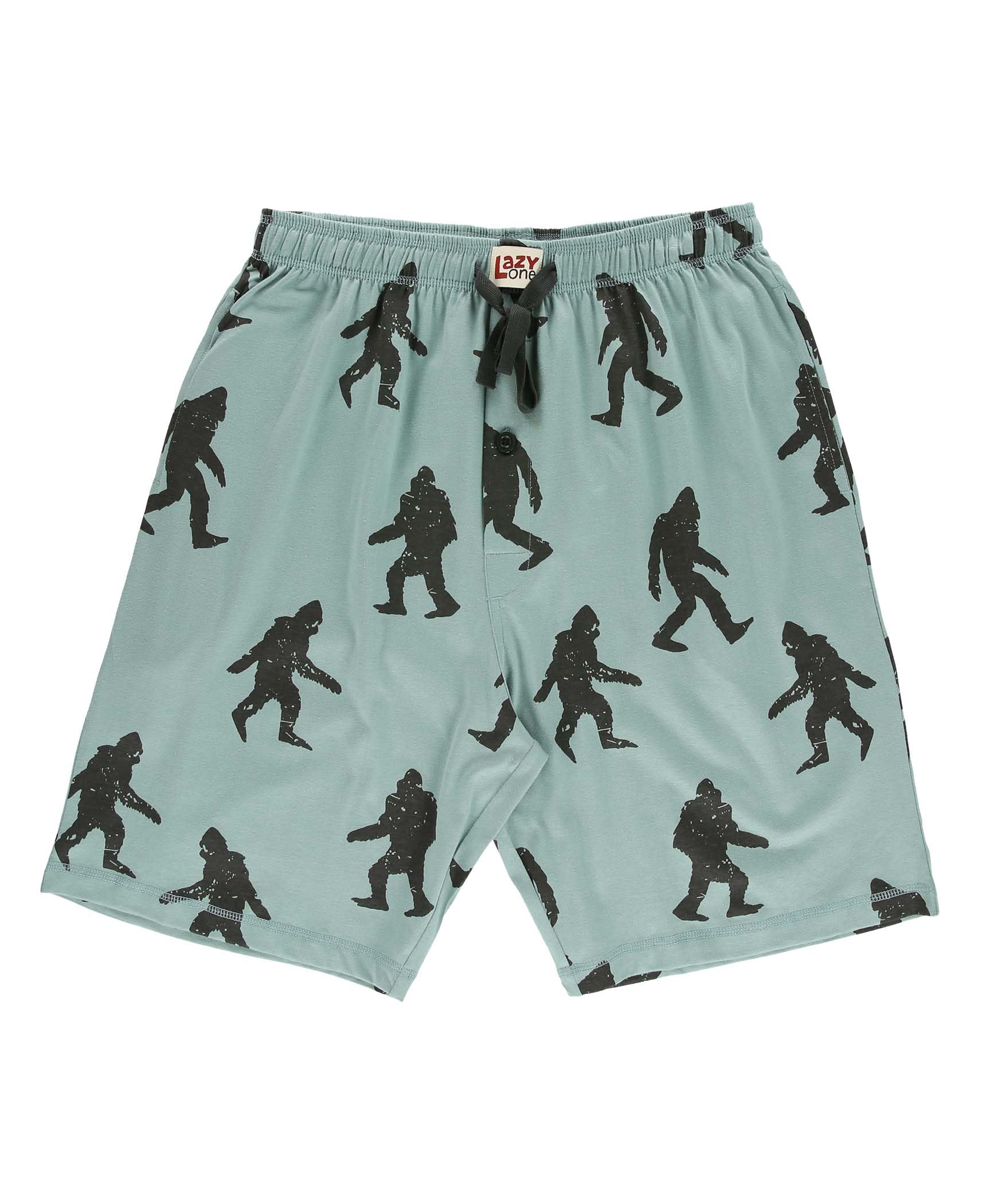 Lazy One Pajama Shorts for Men, Men's Pajama Bottoms, Shorts with Pockets | Sleepwear, Soft Shorts, Cotton PJ Shorts for Men Bigfoot Blue XX-Large