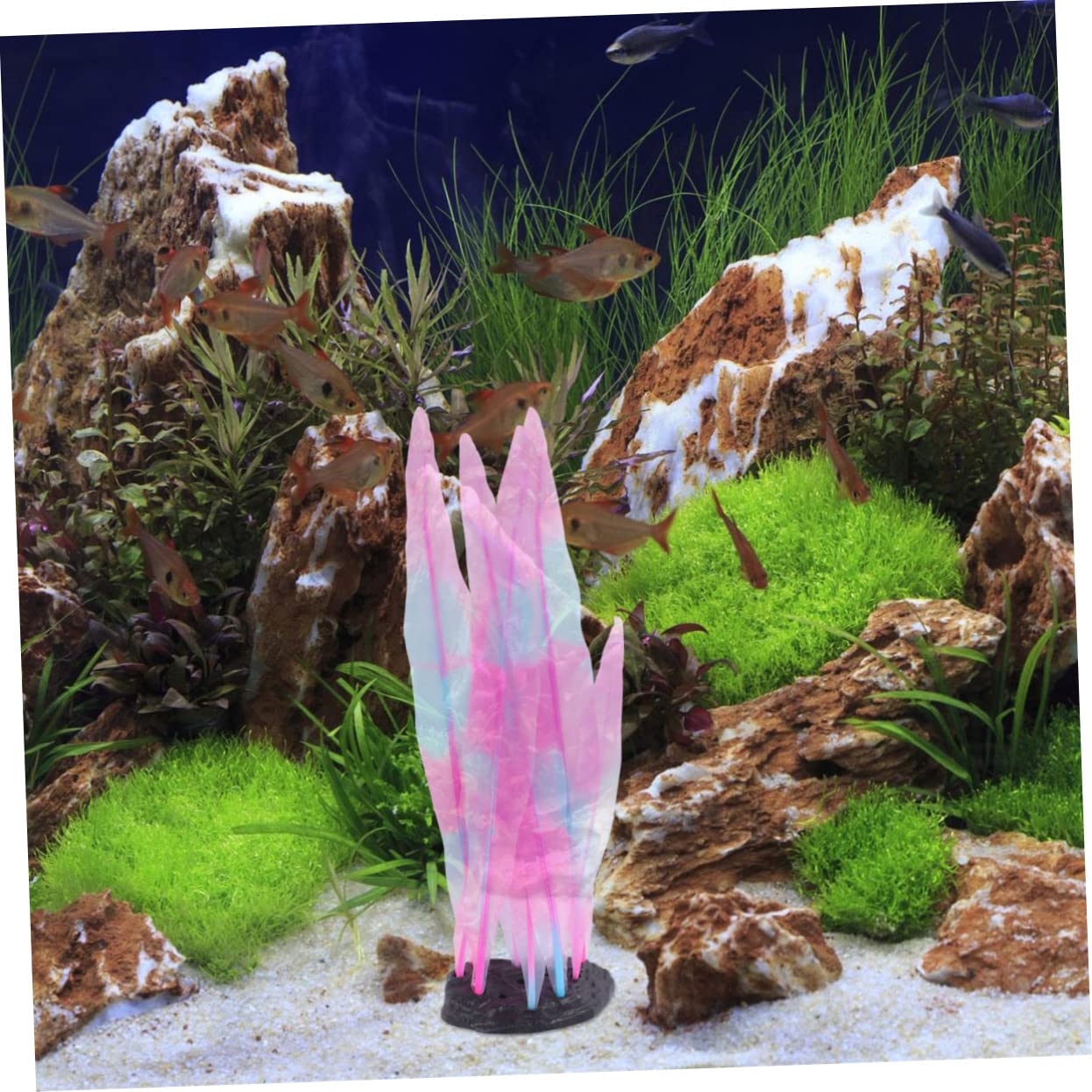 Plantas Artificiales Para Acuario - Pack De 4, De Plástico Realista, Fáciles De Limpiar, Ideales Para Peces