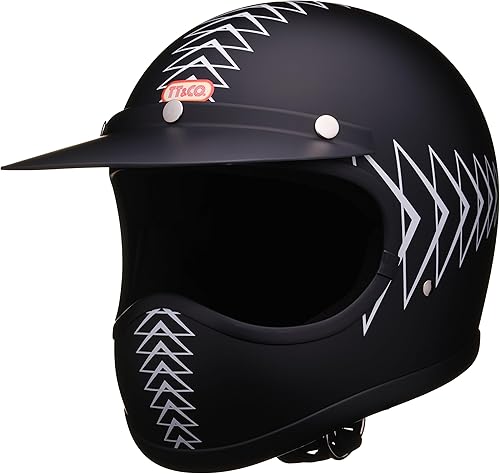 Miniatura 1 de TT&CO - Casco de motocicleta retro, triángulo, casco abierto para motocicleta, aprobado por DOT, casco para moto