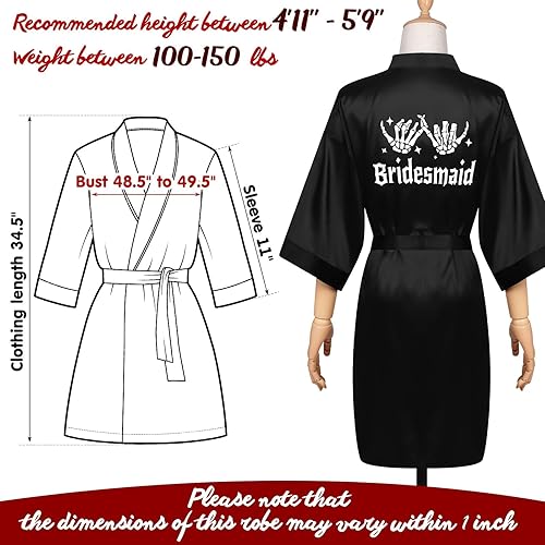 Miniatura 3 de Batas de dama de honor para despedida de soltera espeluznante Halloween, boda, fiesta nupcial