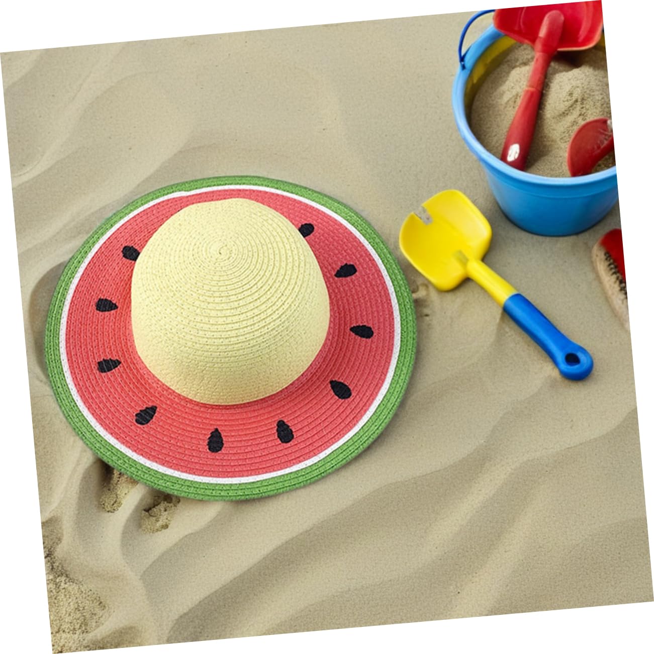 Sombrero Verano Diseño Sandía Niña Paja Ancha ala a de Ligero Plegable Protección Solar de 3 a 8 y Adecuado Camping para Niños Años