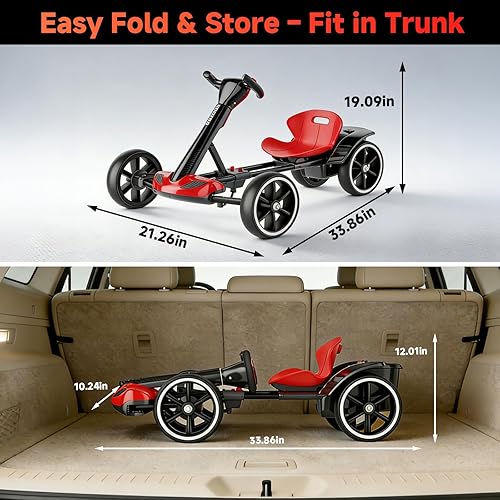 Miniatura 2 de Go Kart Karting eléctrico con asiento ajustable de longitud, juguete con música, bocina, carga máxima de 66 libras, carrito loco para niños de 3 a 6