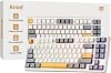 Teclado mecánico inalámbrico Kisnt KN85, diseño 75%, Bluetooth/2.4GHz/USB-C, retroiluminación RGB personalizable, switch lineal intercambiable en caliente, sonido cremoso para gaming/escritura (beige retro) 1