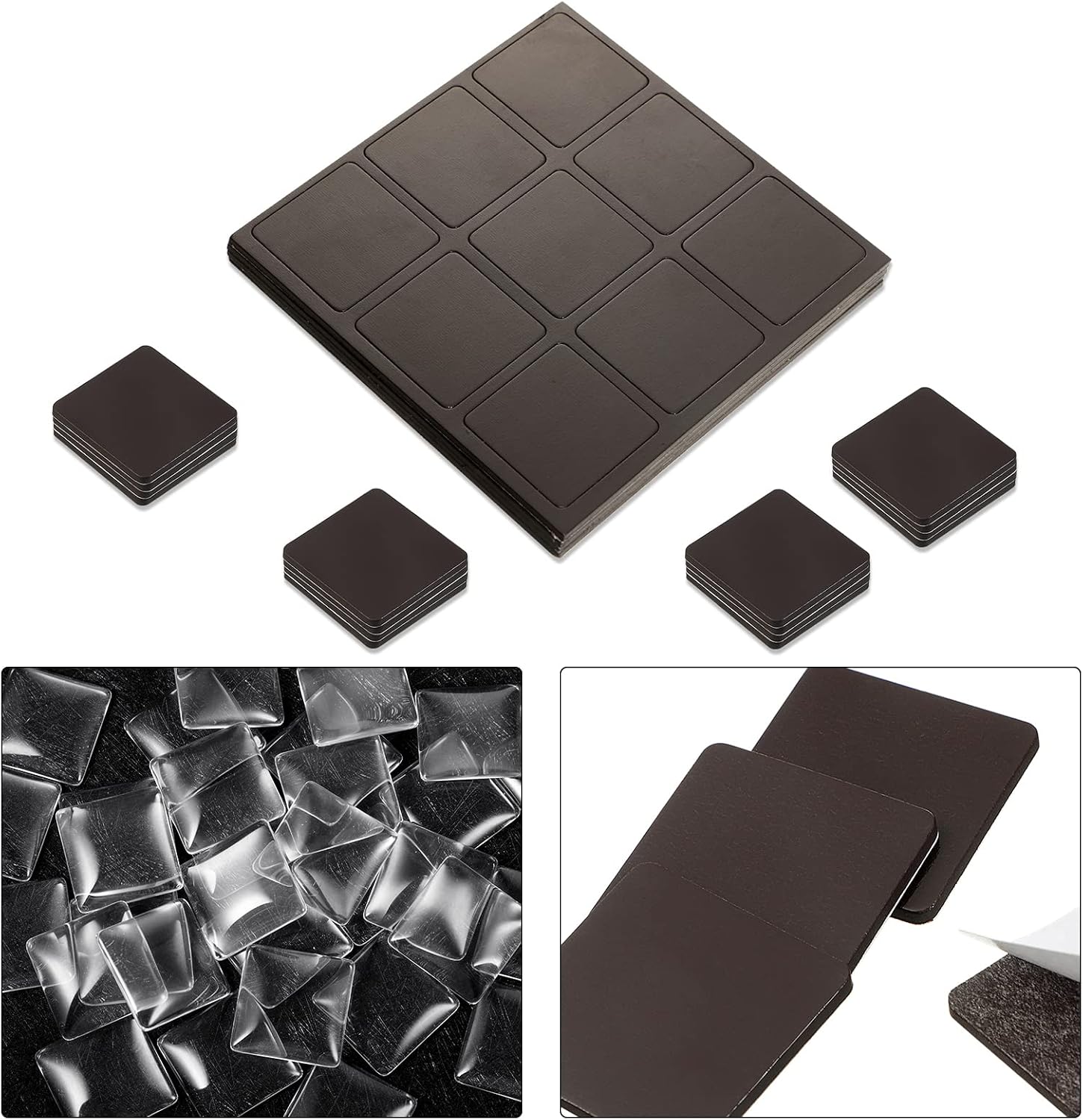72 Pieces Round Craft Magnets Glass Ceramic Ferrite Magnet with Adhesive Backing and Transparent Clear Glass Gems for DIY Craft Fridge Refrigerator Pendants