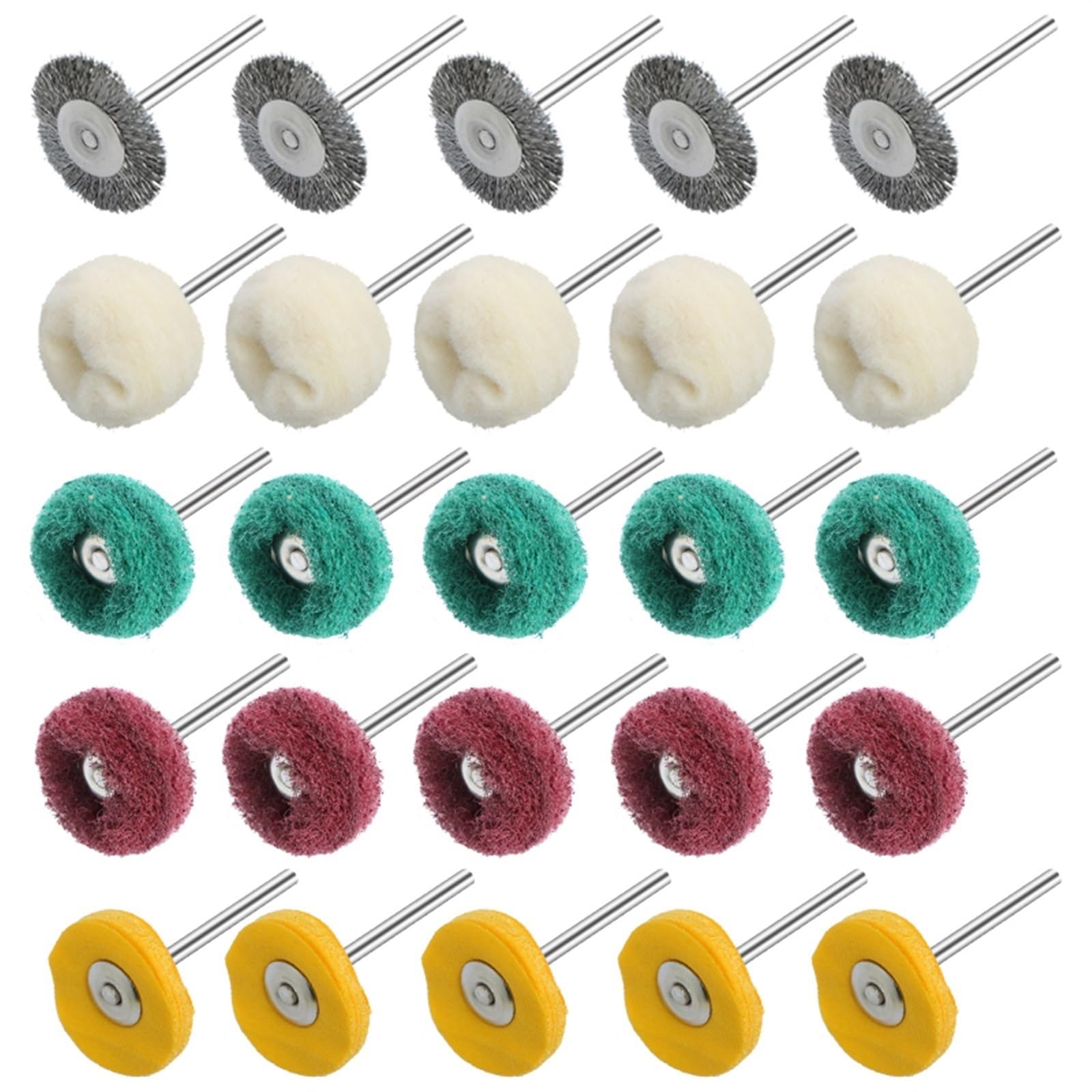 Tarcza Polerska, Tarcze Listkowe 1 "Ścierna Tarcza Polerska Filc Wełniany Głowica Szlifierska Nakładka Do Szorowania Polerowanie Mini Szczotka/Mix 25Pcs/2.35Mm Shank