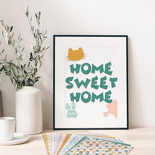 Miniatura 7 de Whaline 60 piezas de papel de patrón bohemio A5 Rainbow Dot Stripe Scrapbook papel especial papel decorativo de doble cara para manualidades,