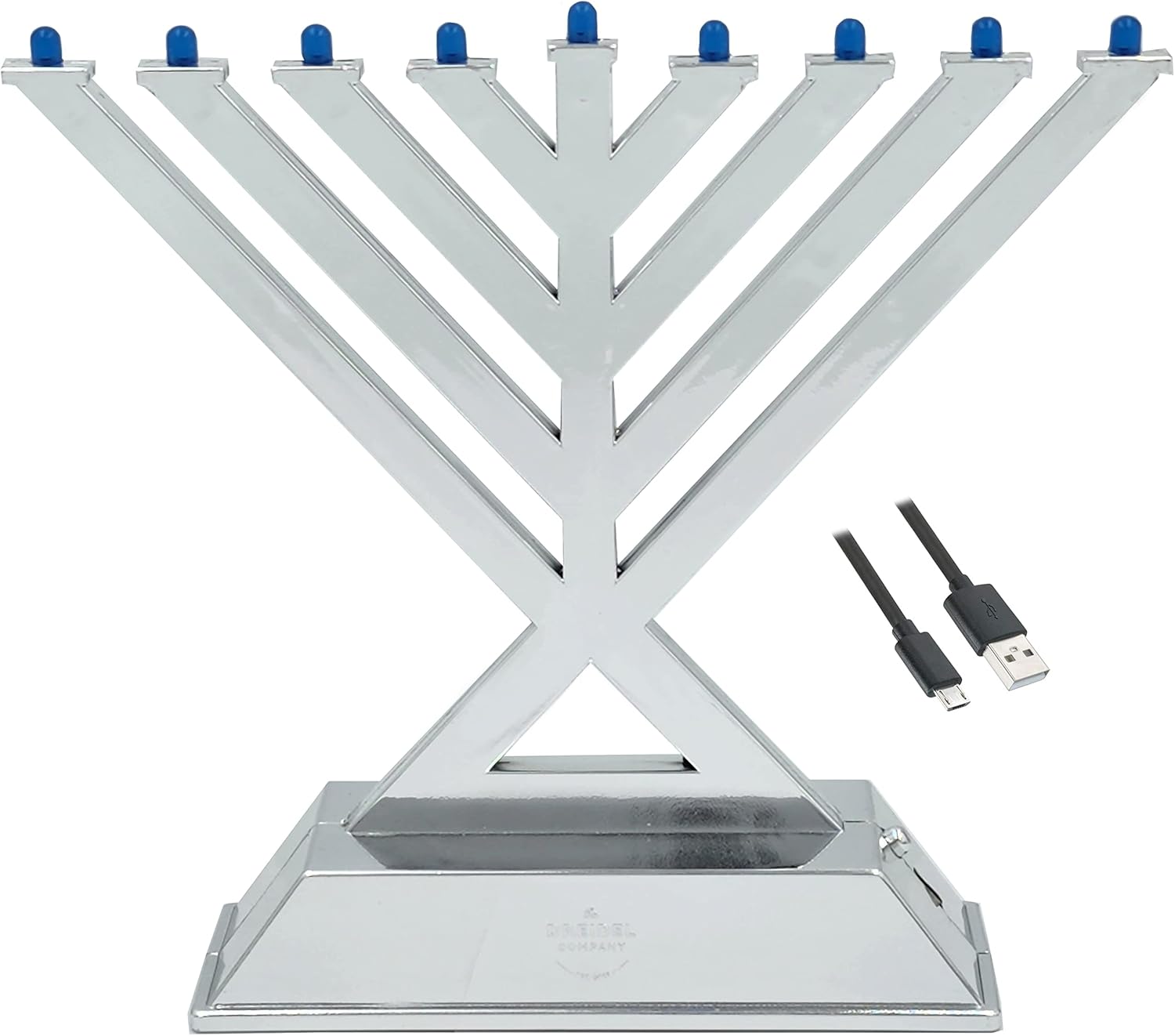 The Dreidel Company Mini Electric Menorah, Rambam Design Hanukkah