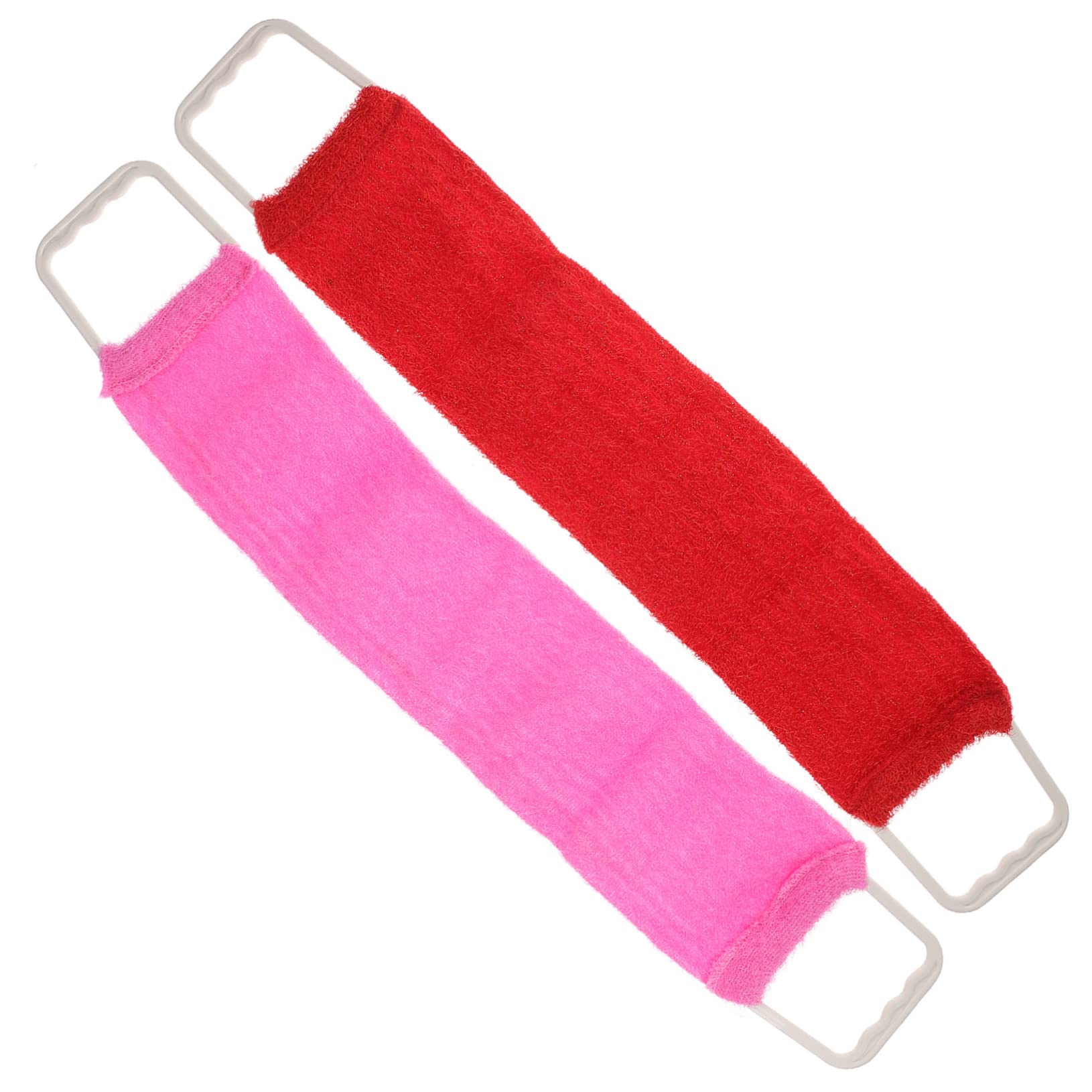 IWOWHERO Solid Color Exfoliating Bath Scrubber Towel Double-sided Massage Strap for Back Bath Towel for Men Spa Quality Back Rub Belt Random Colors