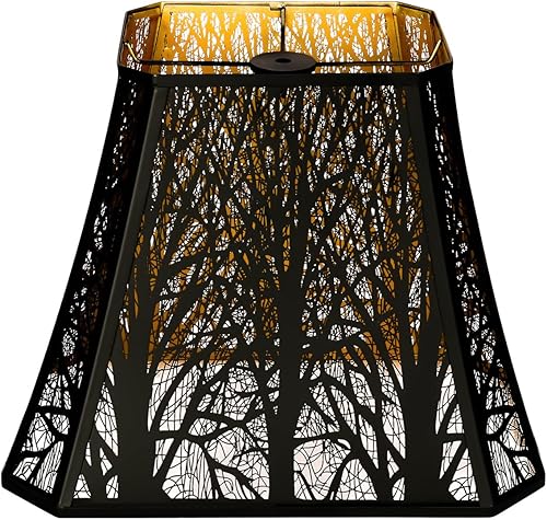 ALUCSET - Pantalla de metal grande de metal para sala de estar, dormitorio, diámetro superior de 8 pulgadas, diámetro inferior 13.9 pulgadas, altura