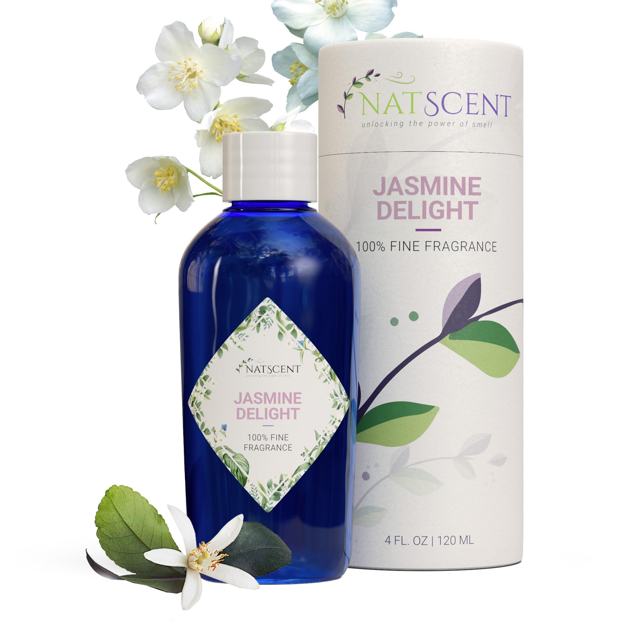 Natscent Jasmine Delight Essential Oils for Diffusers for Home, Nature-derived Jasmine Essential Oil, Long-Lasting & Family-Friendly Diffuser Oils