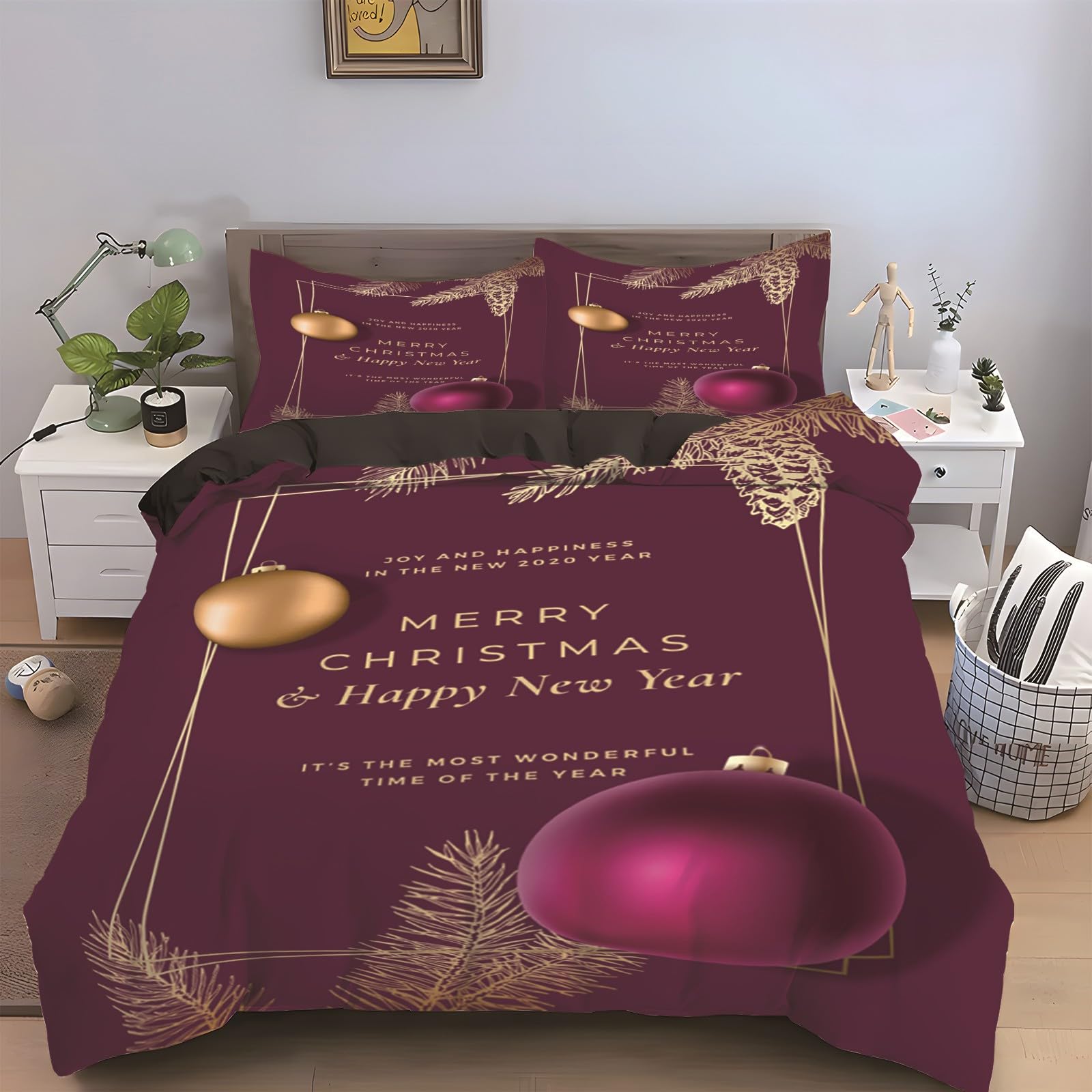 Housse de couette 90x190 boules colorées ensemble de literie 3 pièces lit une place doux KG548