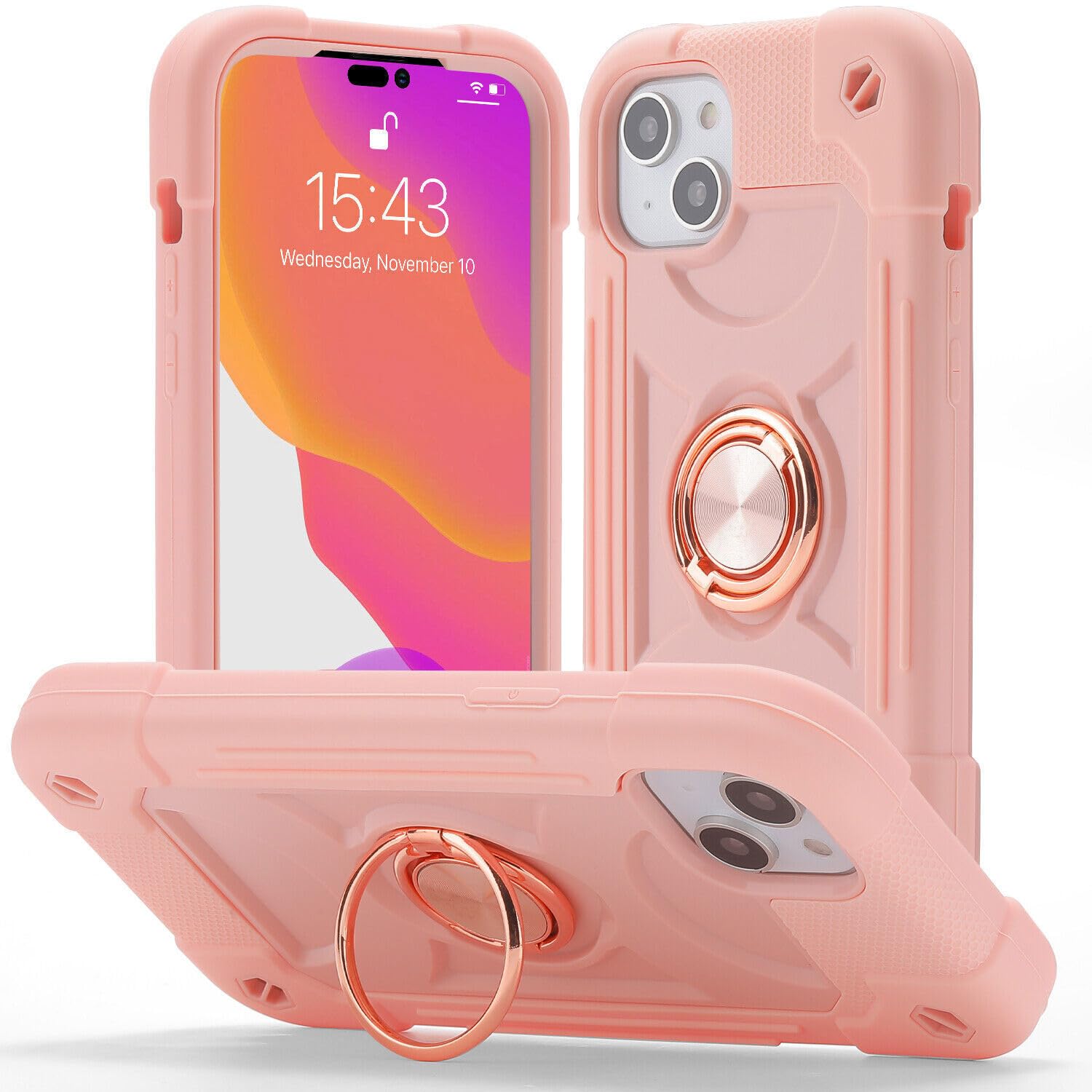 Coque silicone iPhone 15 Pro Max rose rigide antichoc finition premium - 8