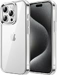 JETech Case for iPhone 15 Pro 6.1-Inch, Non-Yellowing Shockproof Phone Bumper Cover, Anti-Scratch Clear Back (Natural Titanium)