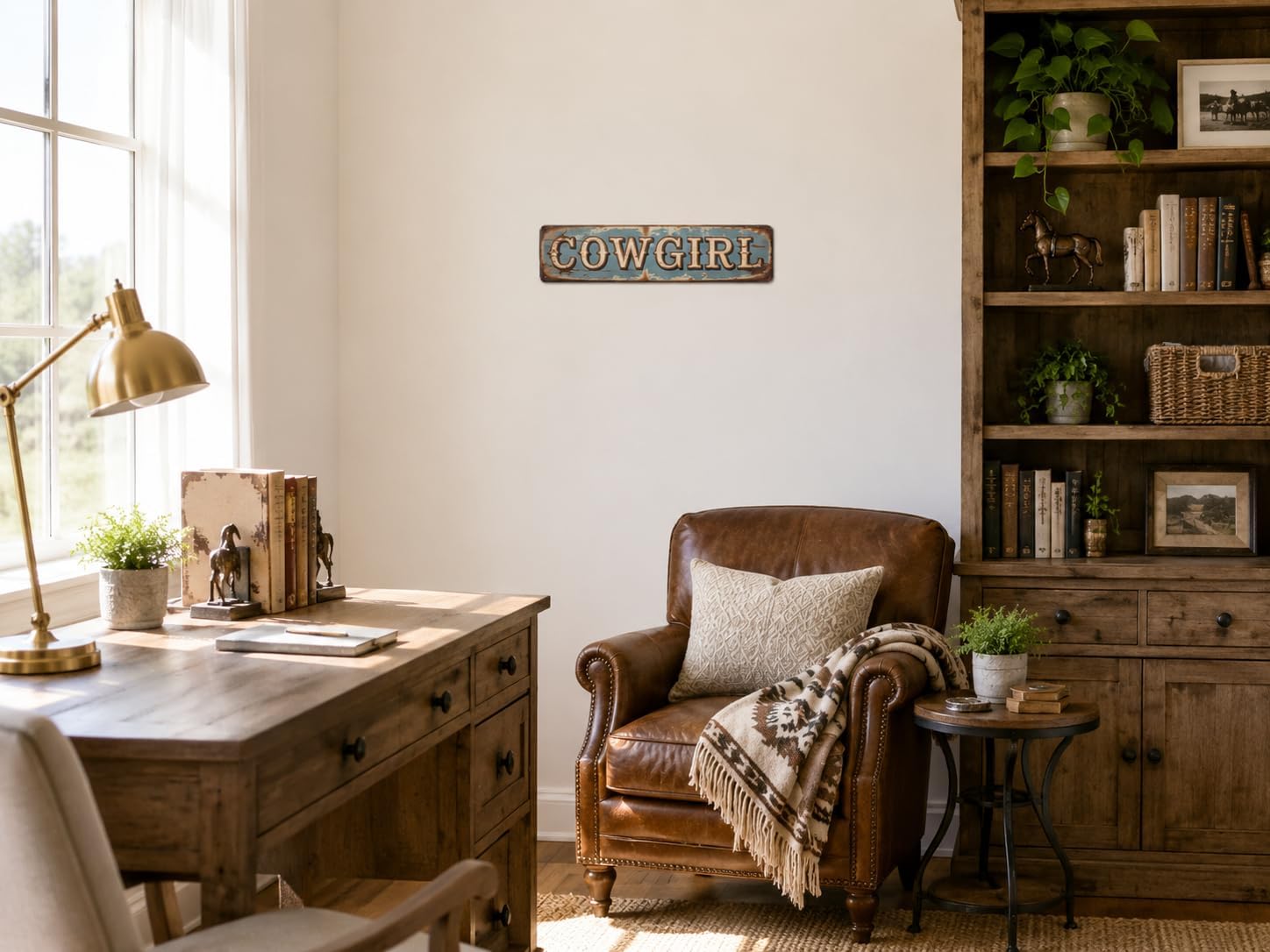 Cowgirl Metal Sign 4x16in Vintage Western Plaque for Bedroom Bar Wall Decor Ranch Woman Gift image 4