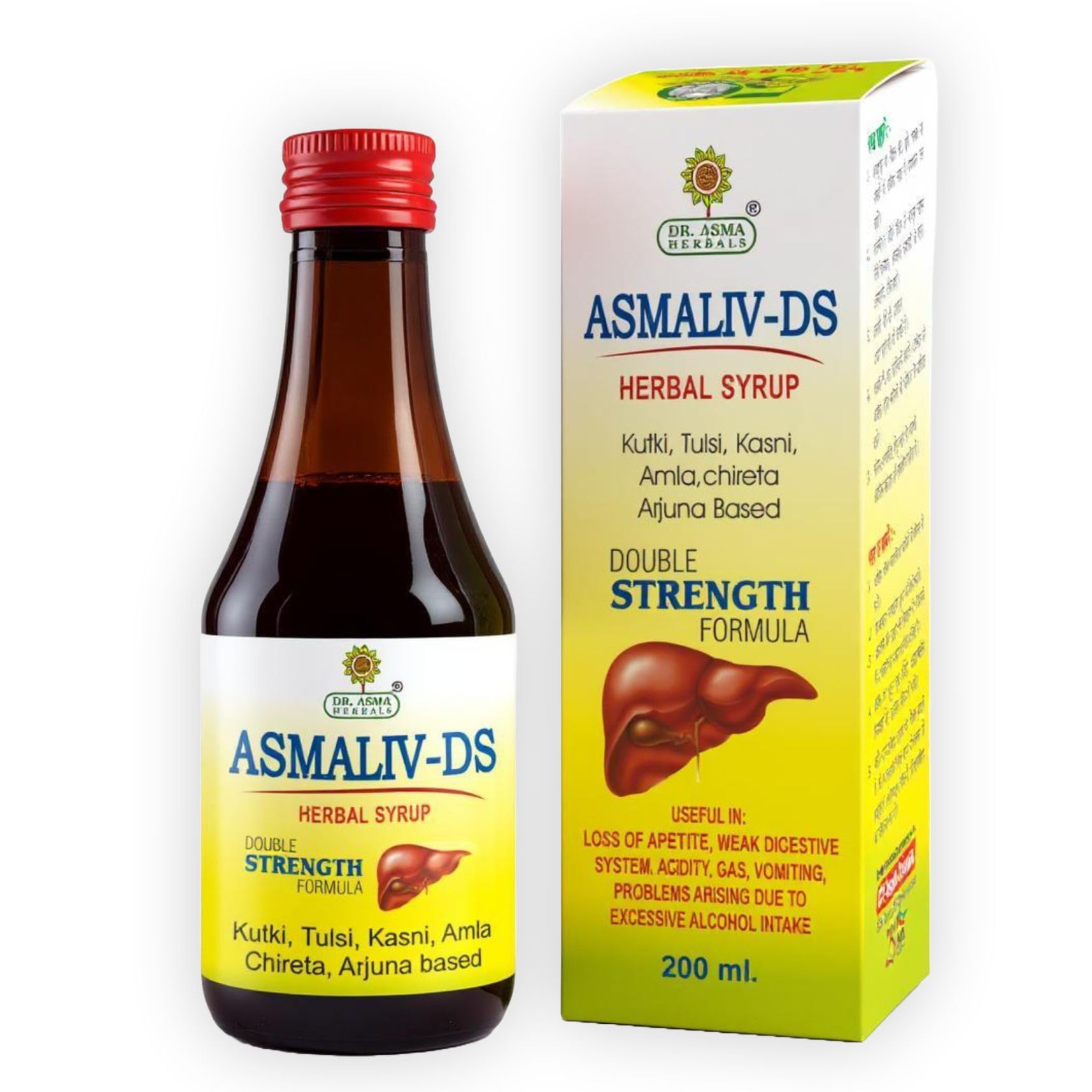 ASMALIV-DS Liver Health Syrup | Liver Detox Ayurvedic Medicine (200ML x 2 Units)