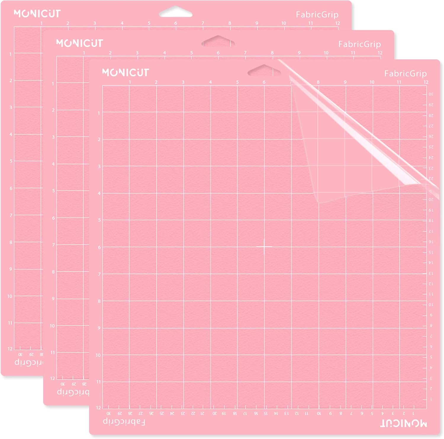 Monicut 12x12 FabricGrip Cutting Mat for Maker 3/Maker/Explore 3/Air 2/Air/One, 3 Pcs Non-Slip Flexible Cutting Mats for Crafts, Quilting, Sewing and all Arts