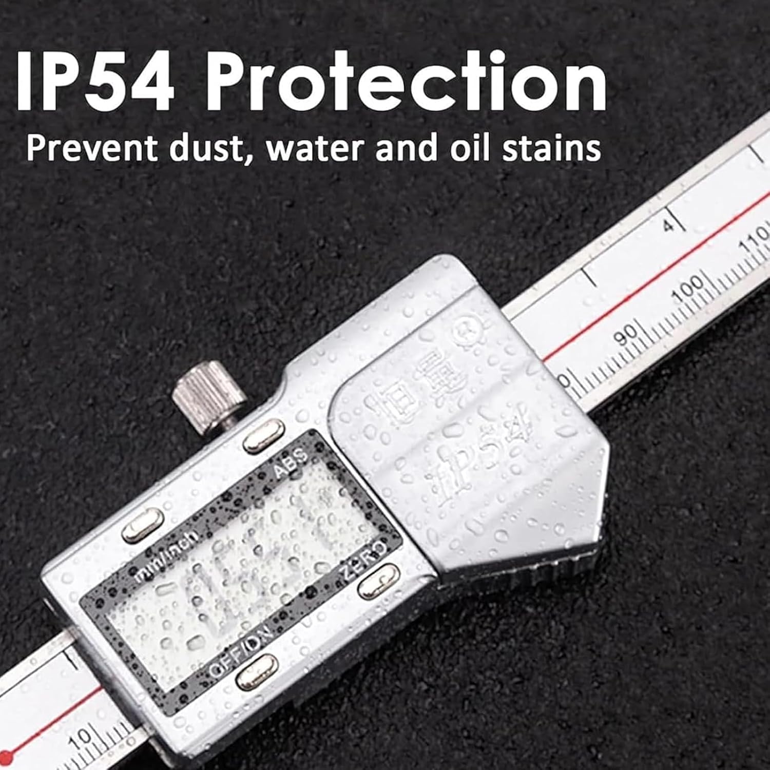 Digital Double Hook Depth Caliper with 6" Base, IP54 Waterproof Stainless Steel Depth Gauge, 0-12 Inch/300mm Electronic Measuring Tool with LCD Display for Slots, Steps, Holes, Grooves (12 Inch)