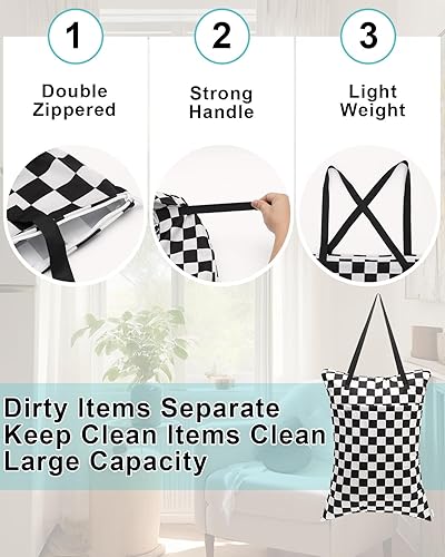 Miniatura 2 de ALVABABY Paquete de 2 pañales grandes de tela para colgar en seco y húmedo con bolsillos dobles con cremallera de 25 x 18 pulgadas, bolsa de