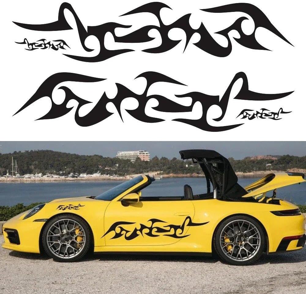 6PCS Sports Bumper Cover Fire Car Stickers DIY Nood Body Modelling Auto Parts(White)