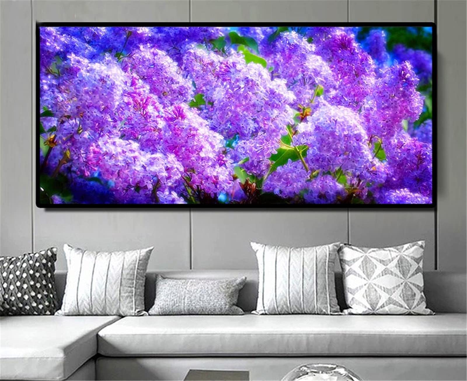 5D Diamant Malen Nach Zahlen Set – Lila Flieder, 40x50 Cm, Quadratische Diamanten, Inkl. Werkzeug