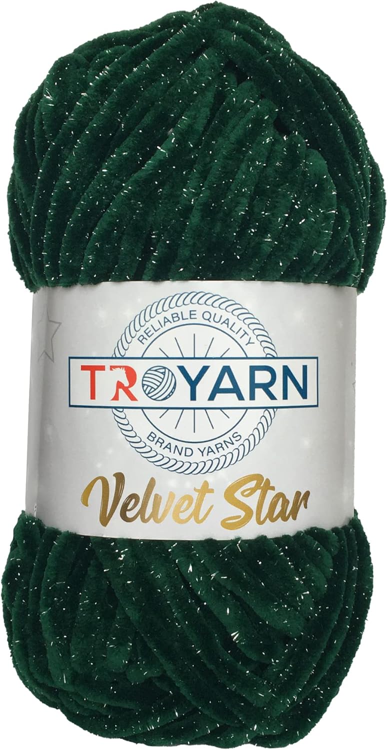 Troyarn Velvet Star, Silvery Glitter Chenille Baby Blanket