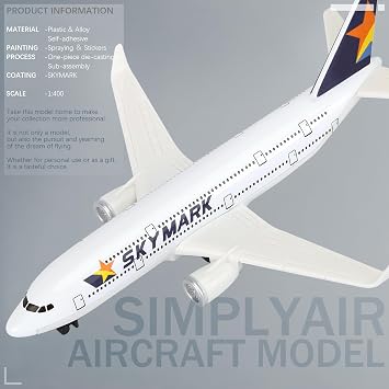1/400 Skymark Airplane Model Kit Plastic Airplane Model for Collection and Display