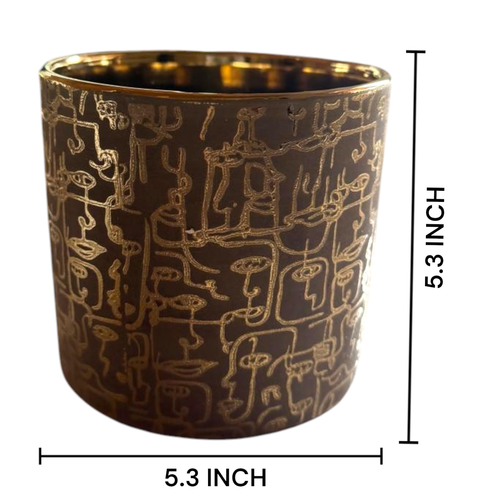 Sand & Gold Ceramic Pot - Home & Office Decor -8 Sand & Gold Ceramic Pot - Home & Office Decor -8