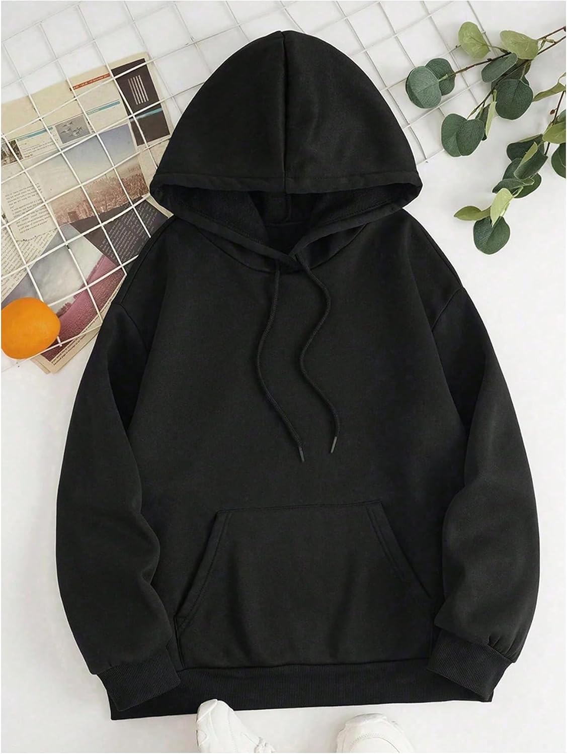 RoseSeek Women's Sparkle Rhinestone Wings Hoodie Long Sleeve Drawstring Sweatshirts with Pocket Streetwear